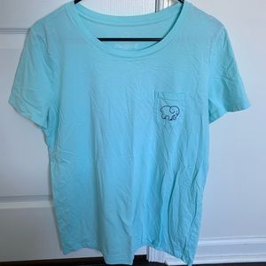 Teal short sleeve Ivory Ella shirt tie-dye logo